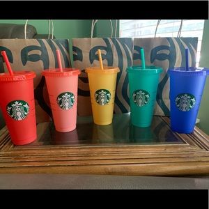 Starbucks color changing cups set of 5